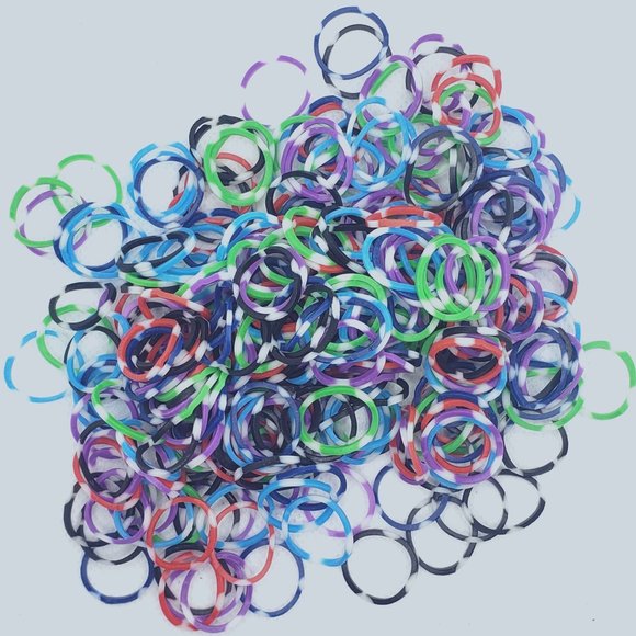 Polka dot Rubber bands multicolor mix - Picture 1 of 2